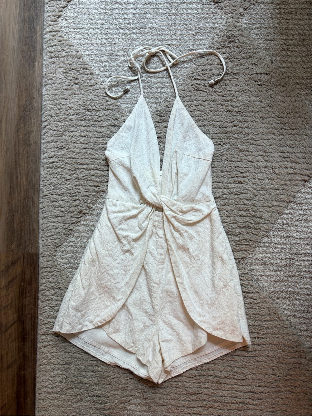 Princess Polly White Halter One-Piece Romper